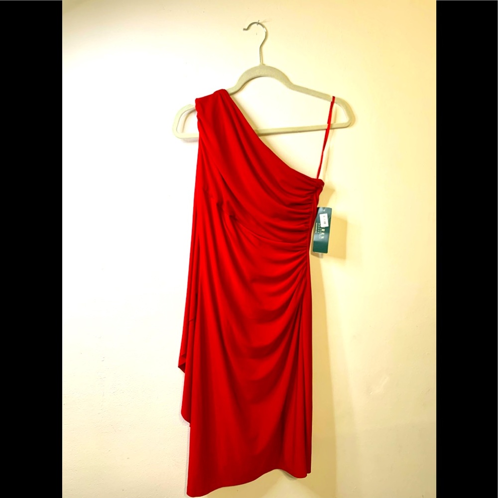Red Ralph Lauren assymetrical dress size 6